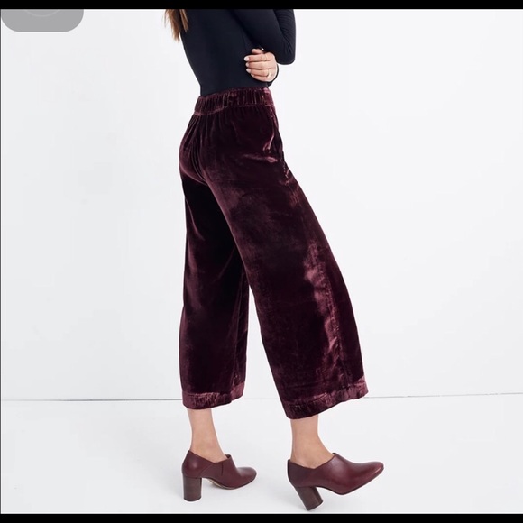 Madewell Soft Wideleg Velvet Pants S 